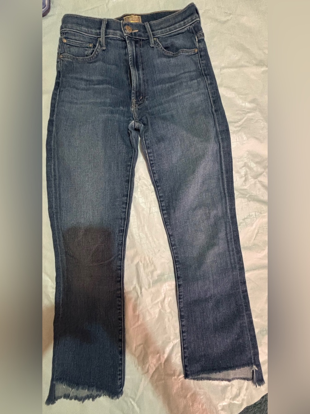 MOTHER The Insider Crop Step Fray Jeans Size 26